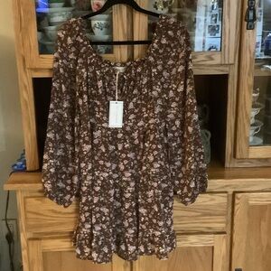 Floral Brown Women's Dress